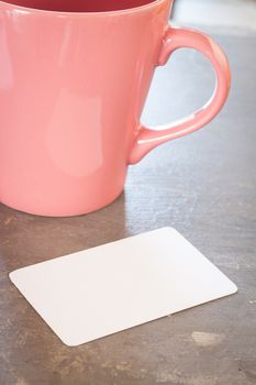 Name card with coffee cup, stock photo