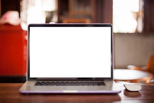 Laptop on work station, stock photo