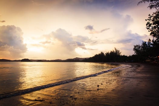 Beautiful sunset on the beach in Thailand