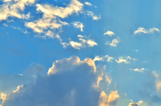 blue sky with clouds closeup