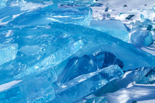 Bloks of ice on Baikal lake, March 2013