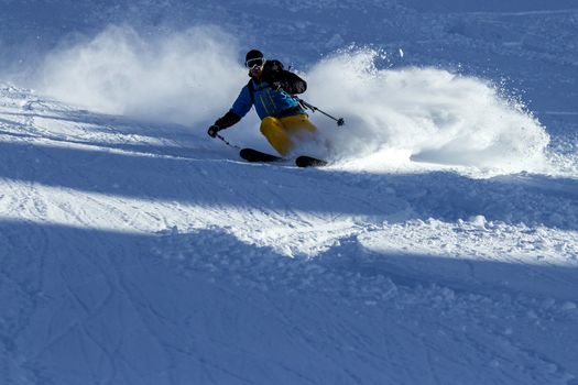 Male freerider in mountains of New Zealand