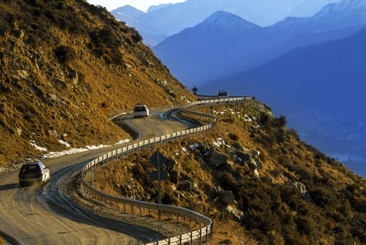 The road in mountains of New Zealand