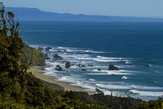 Rocks in the ocean, New Zealand, south island