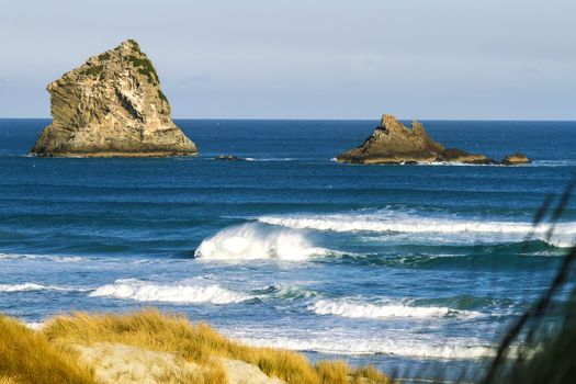 Rocks in the ocean, New Zealand, south island