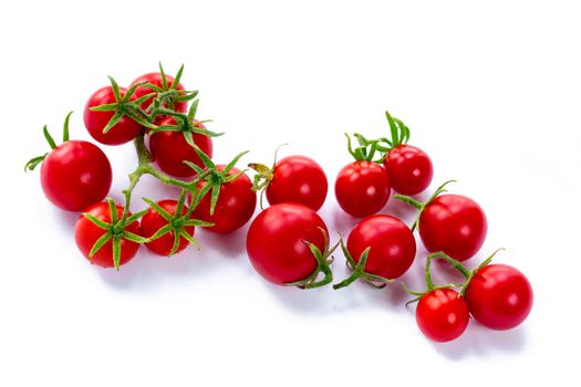 Tomatoes on white background