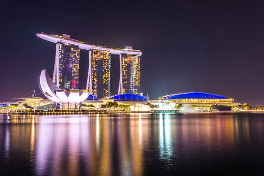 Singapore Skyline and view of Marina Bay.
