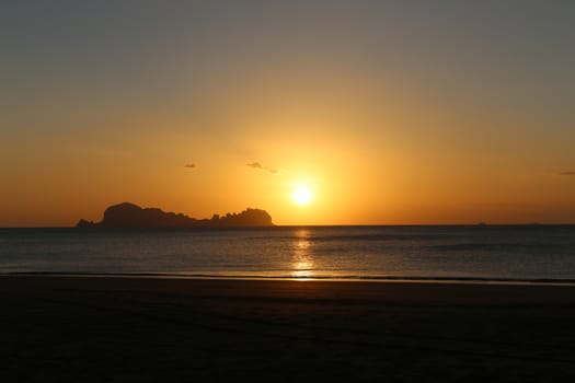 Beautiful Sunset at Koh Sukorn in Trang, Thailand