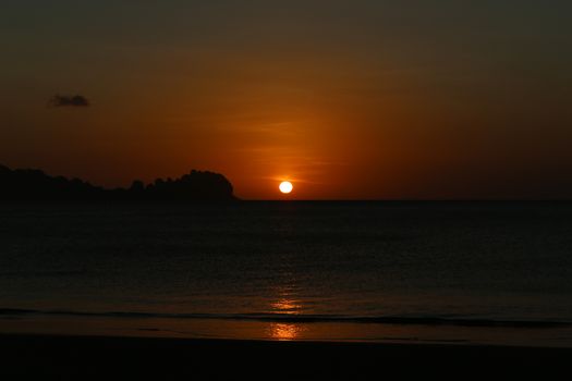 Beautiful Sunset at Koh Sukorn in Trang, Thailand