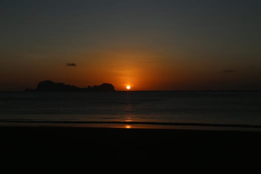 Beautiful Sunset at Koh Sukorn in Trang, Thailand