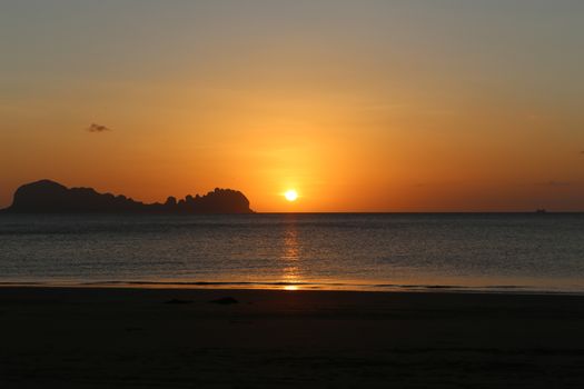 Beautiful Sunset at Koh Sukorn in Trang, Thailand