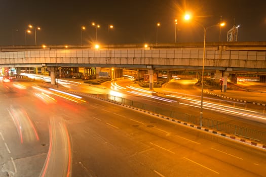 Street Expressway at night in thailand