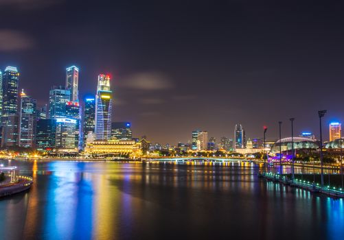 Singapore Skyline and view of Marina Bay.