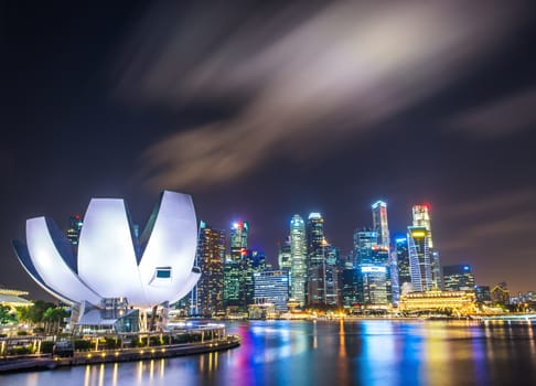 Singapore Skyline and view of Marina Bay.