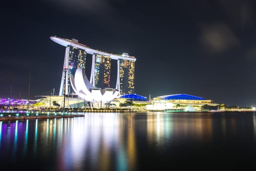 Singapore Skyline and view of Marina Bay.