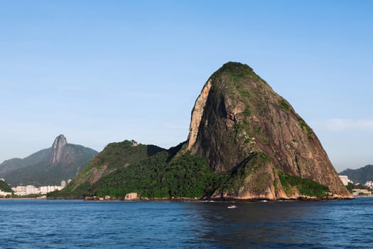 Sugar loaf and Corcovado viewed from the sea