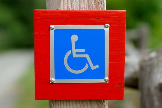 disabled blue pictogram accessibility sign for wheelchair