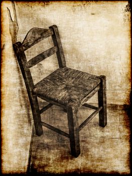 Old wooden chair in retro style
