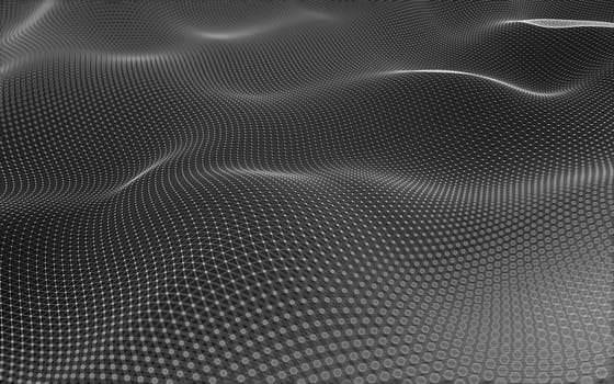 Abstract polygonal space low poly dark background with connecting dots and lines. Connection structure. 3d rendering