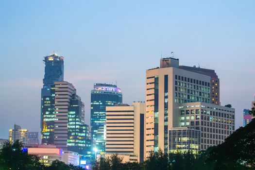 Skyscraper Skyline at Night In Bangkok