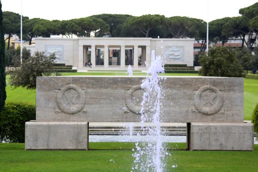 NETTUNO, Italia - April 06: Entrance of the American Military Cemetery of Nettuno in Italy, April 06, 2015 in Nettuno, Italy.