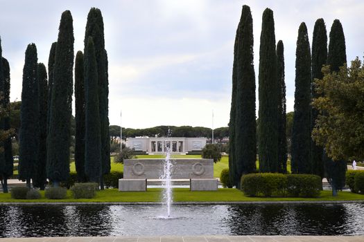 NETTUNO, Italia - April 06: Entrance of the American Military Cemetery of Nettuno in Italy, April 06, 2015 in Nettuno, Italy.