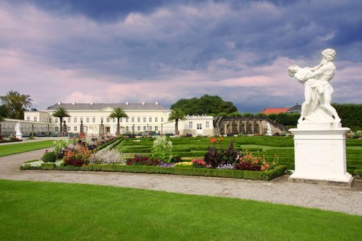 HANNOVER, GERMANY - 30 JULY: It's ranks the most important gardens in Europe. The Large Gardens in Herrenhausen gardens in Hanover, German on July 30,2014.