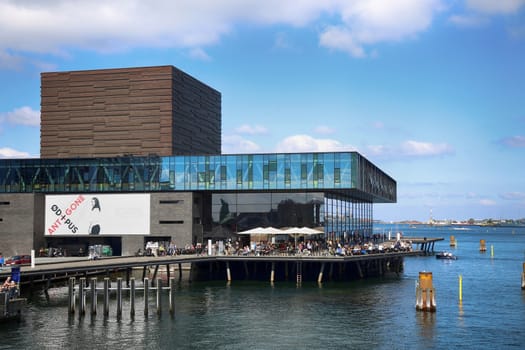 COPENHAGEN, DENMARK - AUGUST 15, 2016: The Royal Danish Playhouse (Skuespilhuset) is a National Theater on the harbour, building designed by Lundgaard Tranberg in Copenhagen, Denmark on August 15, 2016.