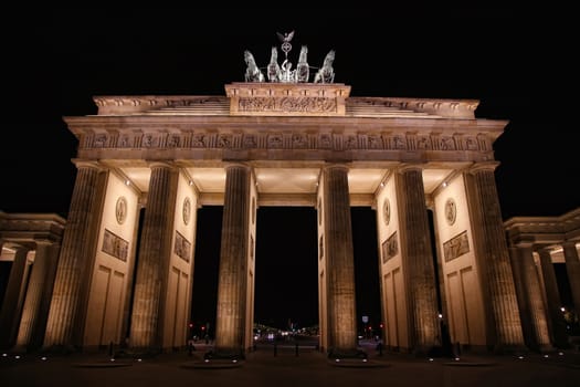 Brandenburg gate at night in Berlin, Germany