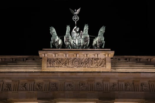 Brandenburg gate at night in Berlin, Germany