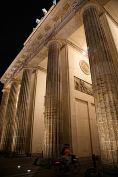 Brandenburg gate at night in Berlin, Germany