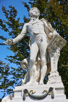 Statue of Wolfgang Amadeus Mozart, Burggarten in Vienna, Austria