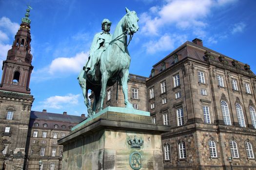 Equestrian statue of Christian IX near Christiansborg Palace, Copenhagen, Denmark