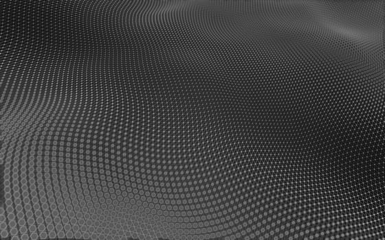 Abstract polygonal space low poly dark background with connecting dots and lines. Connection structure. 3d rendering