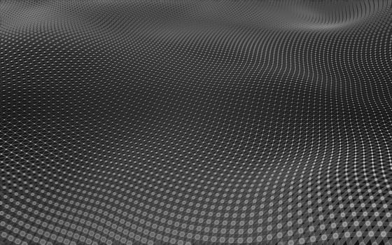 Abstract polygonal space low poly dark background with connecting dots and lines. Connection structure. 3d rendering