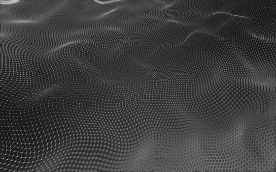 Abstract polygonal space low poly dark background with connecting dots and lines. Connection structure. 3d rendering