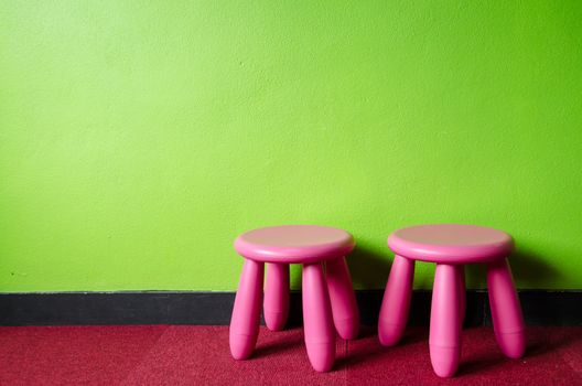 Kid Pink Chair in the Green Room