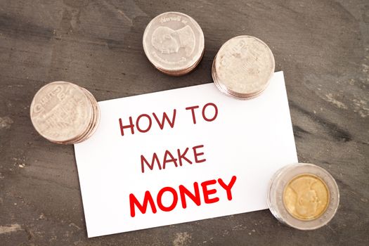 How to make money inspirational quote, stock photo