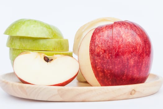 Three different kind of apples on white background, stock photo