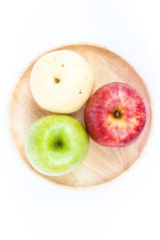 Three different kind of apples on white background, stock photo