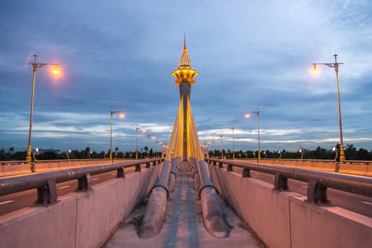 Nonthaburi bridge with a beautiful.