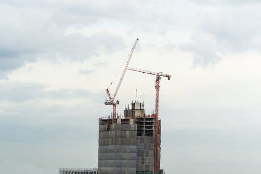 Construction Site with tower crane.