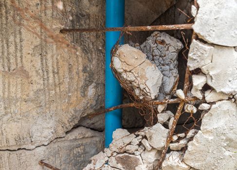 The brick it broke damaged before new wall form construction.