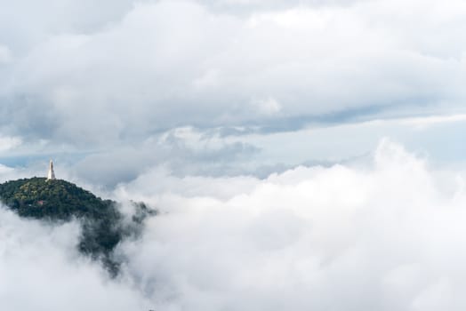 Mountain Landscape with mist and cloudscape.