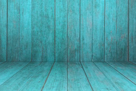 Old blue wooden interior texture background, stock photo