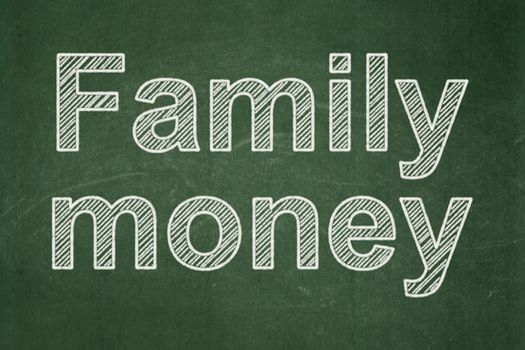 Currency concept: text Family Money on Green chalkboard background