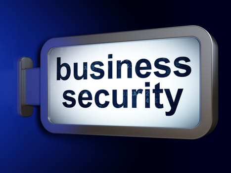 Protection concept: Business Security on advertising billboard background, 3D rendering
