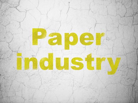 Industry concept: Yellow Paper Industry on textured concrete wall background