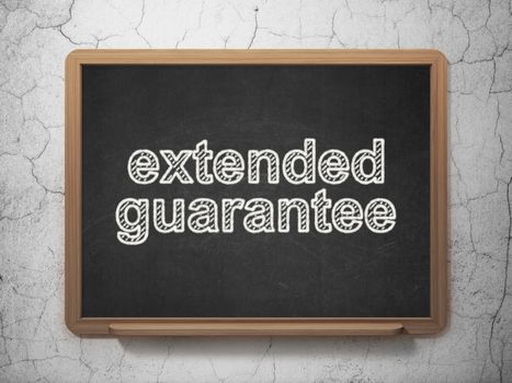 Insurance concept: text Extended Guarantee on Black chalkboard on grunge wall background, 3D rendering