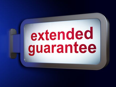 Insurance concept: Extended Guarantee on advertising billboard background, 3D rendering